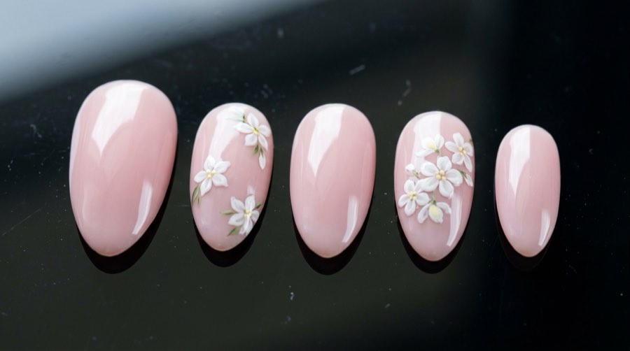 Five press-on nails, revision 1 of the same set